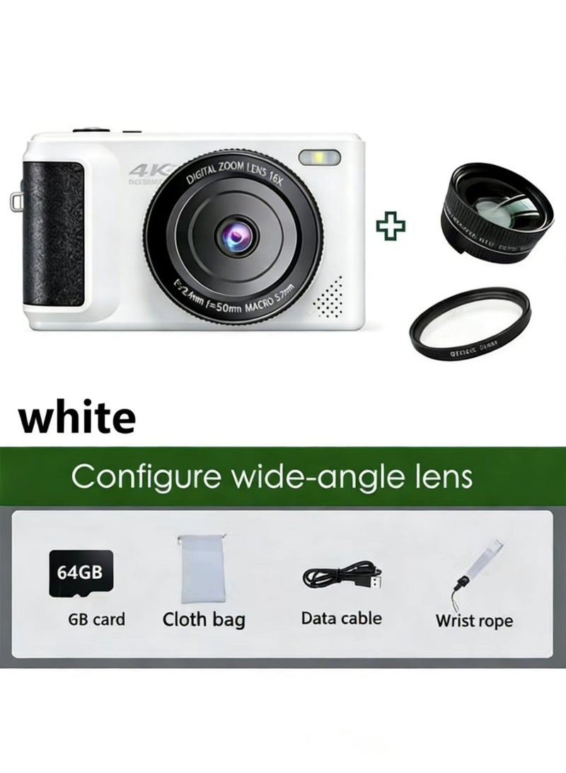 ZONBON Digital Camera, 4K Vlogging Camera, Kids Camera 64MP Point and Shoot Digital Cameras with 64GB TF Card, 16X Zoom,Voice-controlled shuttermera - Image 5